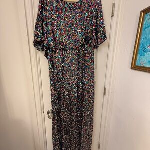 Multicolor Sequin Maxi Dress